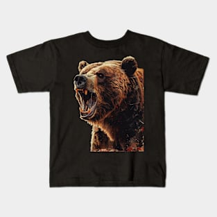 Sunset Realm Of Grizzly Bear Kids T-Shirt